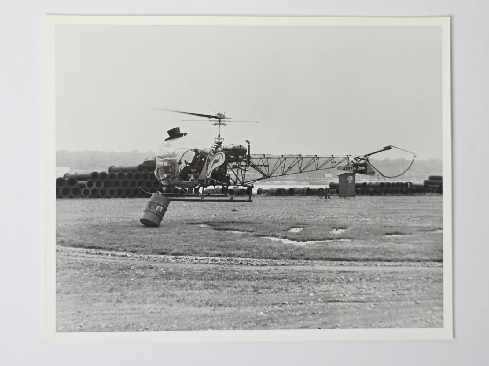 U.S. Army Bozo Clown Helicopter Smartt Field Missouri 1962 Vintage 8x10 Photo