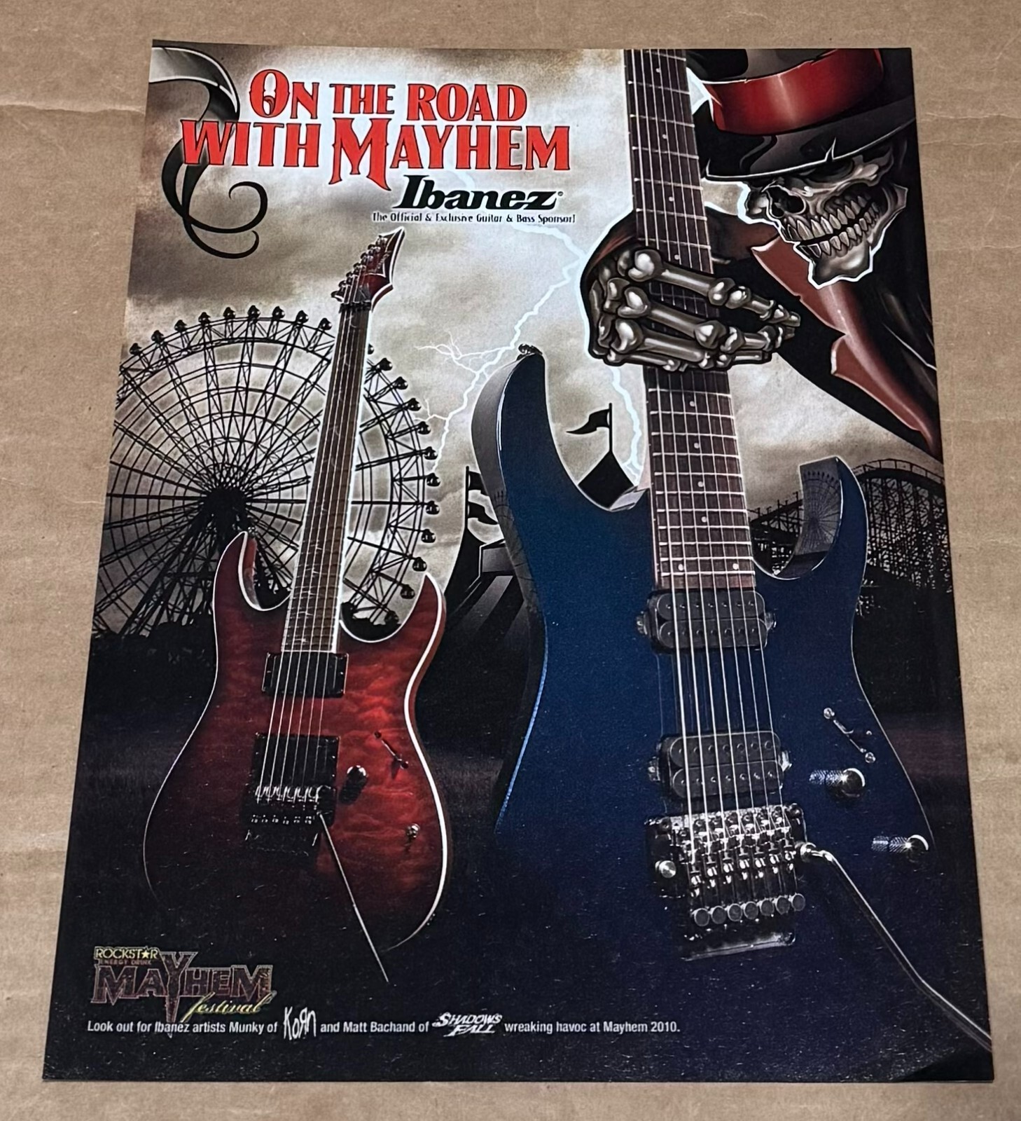 Ibanez Guitars - On The Road with Mayhem - 2010 Print Ad