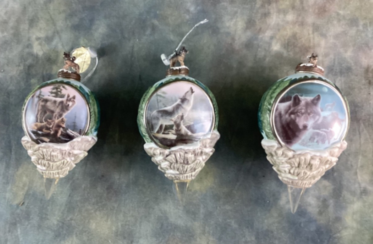 Bradford Editions  Call of the Wilderness Set of 3 Ornaments