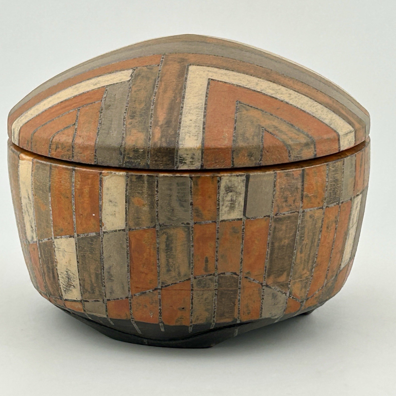 Shamai Gibsh Terra Sigillata Stoneware Lidded Box Israel 2010s Signed 4¼″ Jaffa
