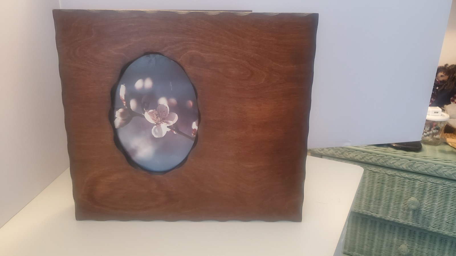 RARE WOODEN WEDDING VINTAGE PHOTO ALBUM Keepsake - 1980\'s 10 X 12 In EXCELLENT 