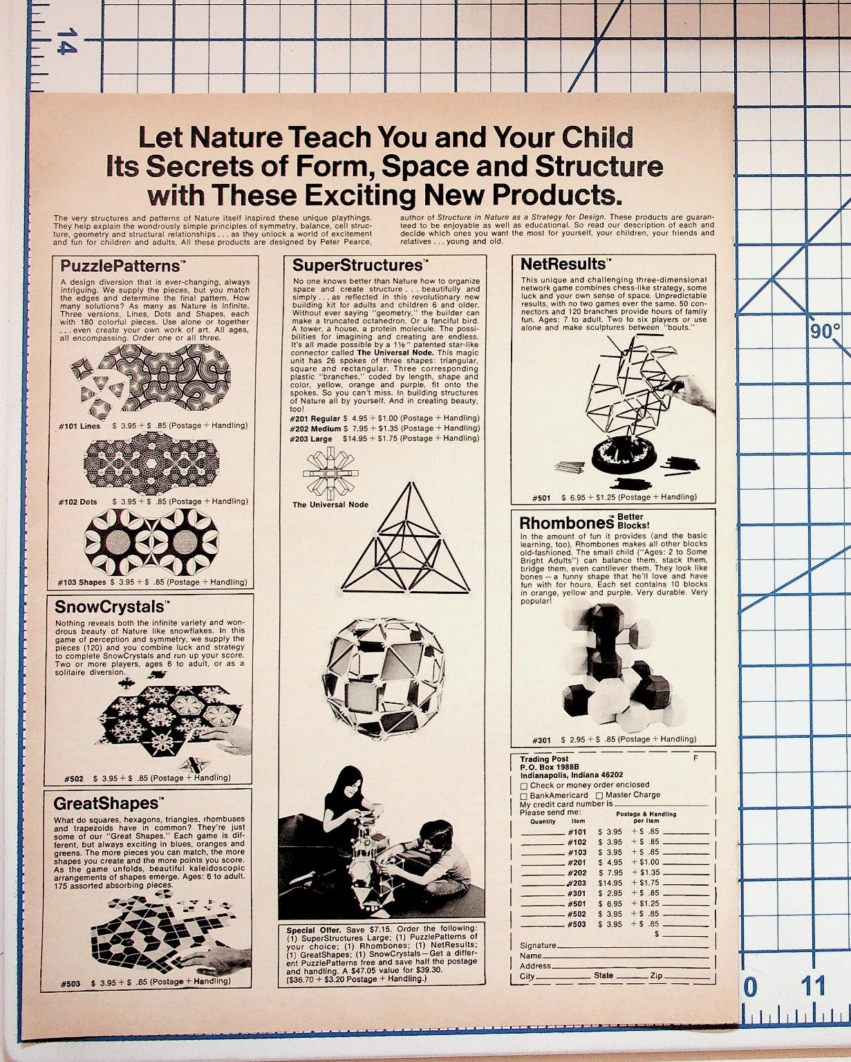 1970s Peter Pearce Geometric Toy Ad Ephemera - Indianapolis Trading Post