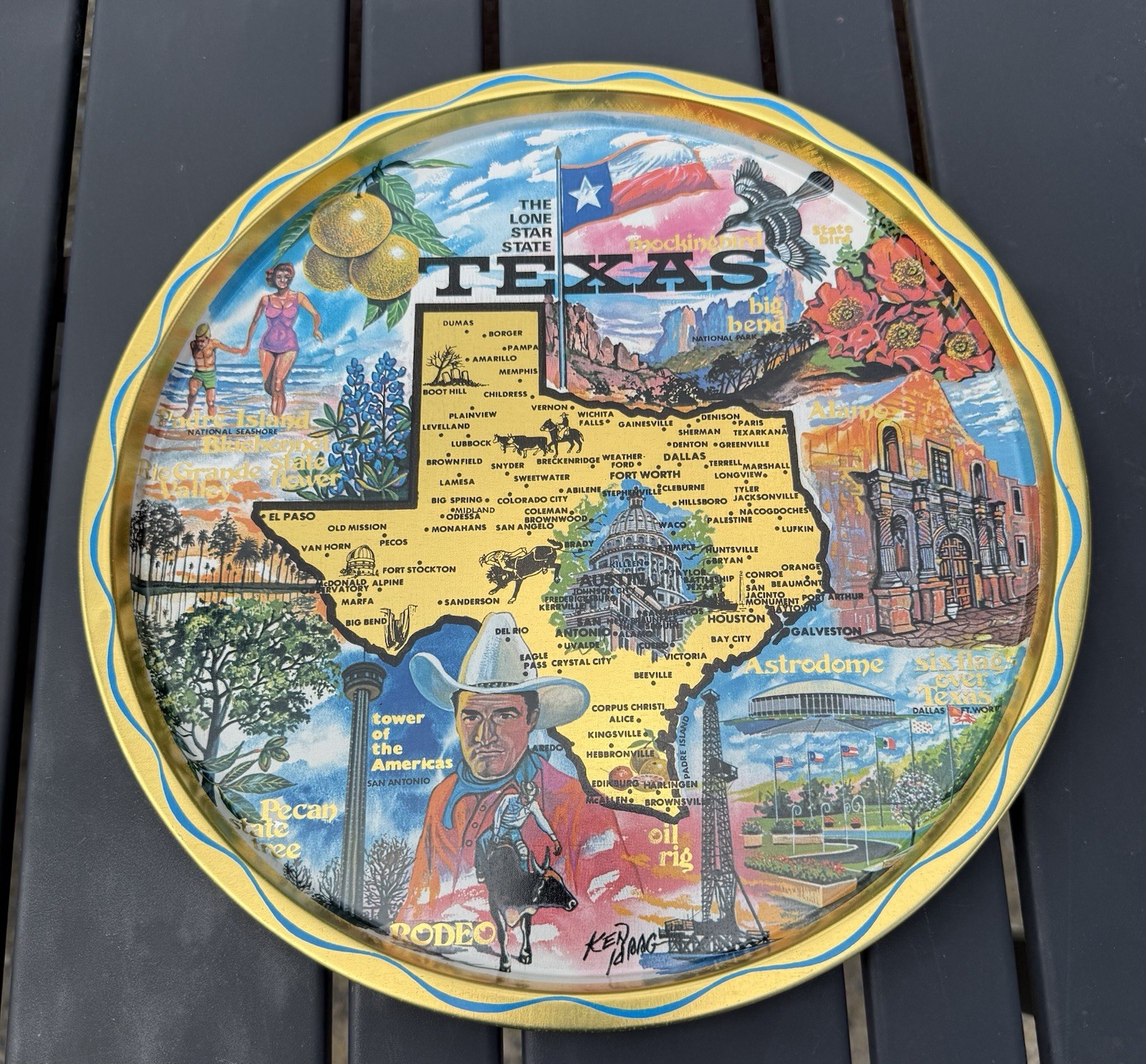 Vintage TEXAS State Souvenir/Serving Tray Vintage TEXAS State Souvenir/Serving Tray