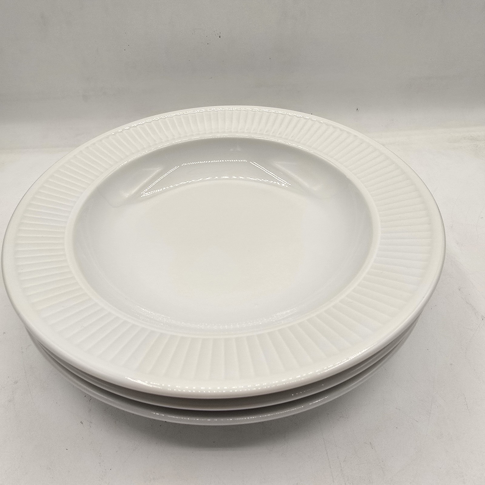 Pillivuyt Plisse Rimmed Soup Pasta Bowls Set Of 3 White Ribbed Porcelain Pillivuyt Plisse Rimmed Soup Pasta Bowls Set Of 3 White Ribbed Porcelain