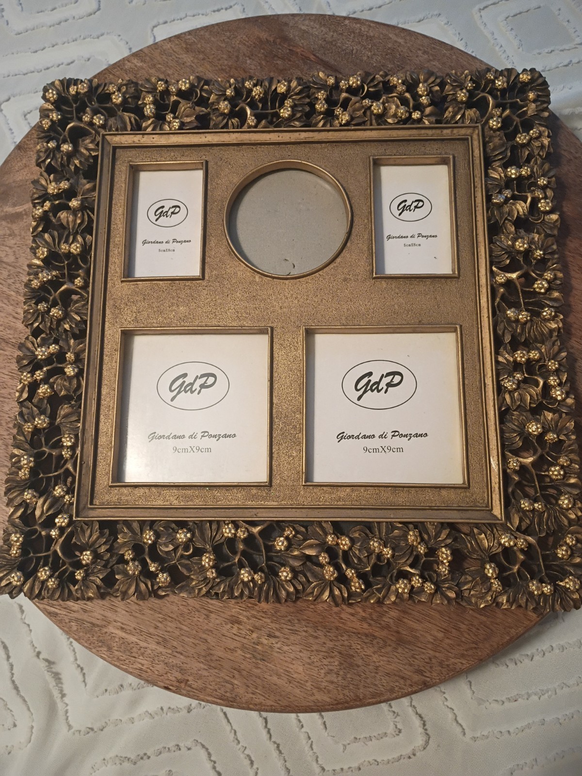 Vintage Ornate Gold 5 Opening Collage Picture Frame 12 x 12 Inches 