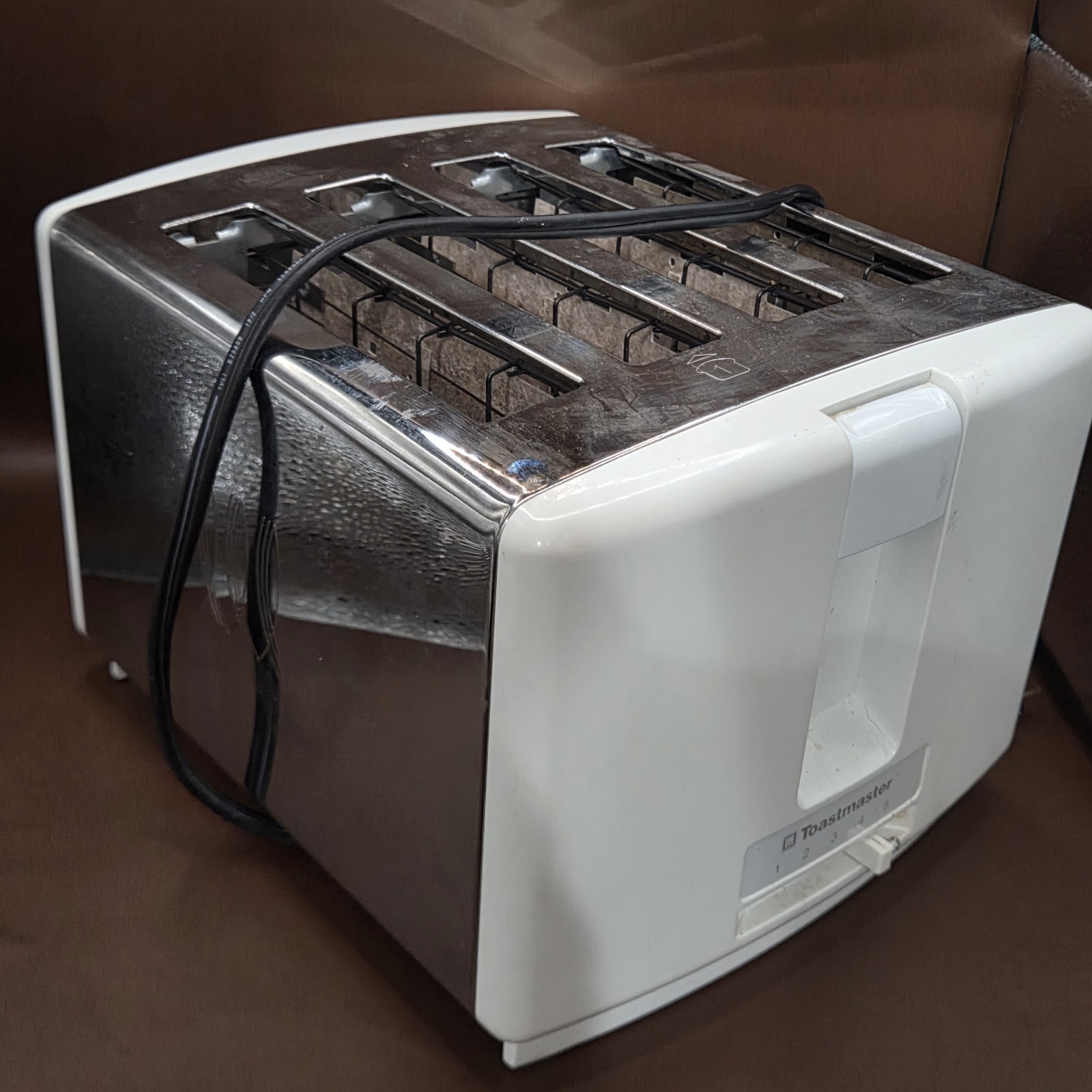 Toastmaster Astra 4-Slice Toaster Chrome 1970’s -WORKS Model D1051C White MCM