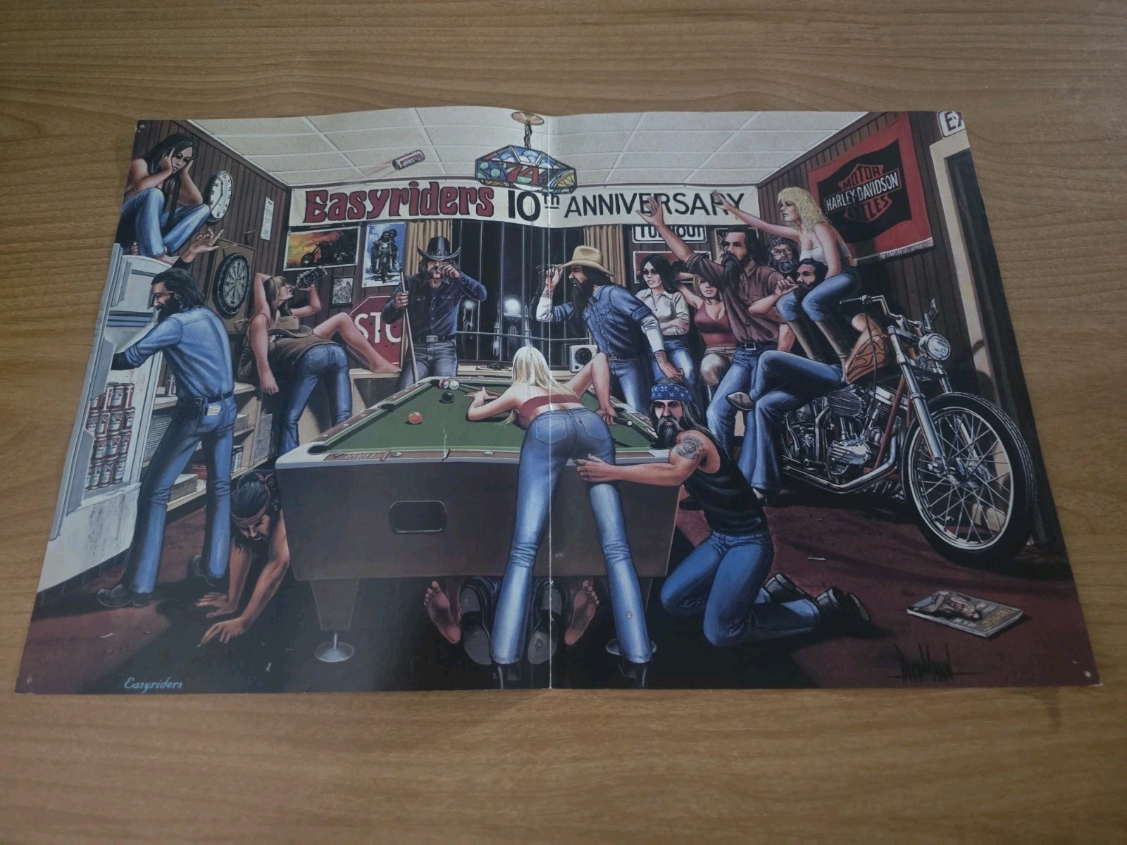 DAVID MANN EASYRIDERS CENTERFOLD PRINT 1981 EASYRIDERS 10TH ANNIVERSARY