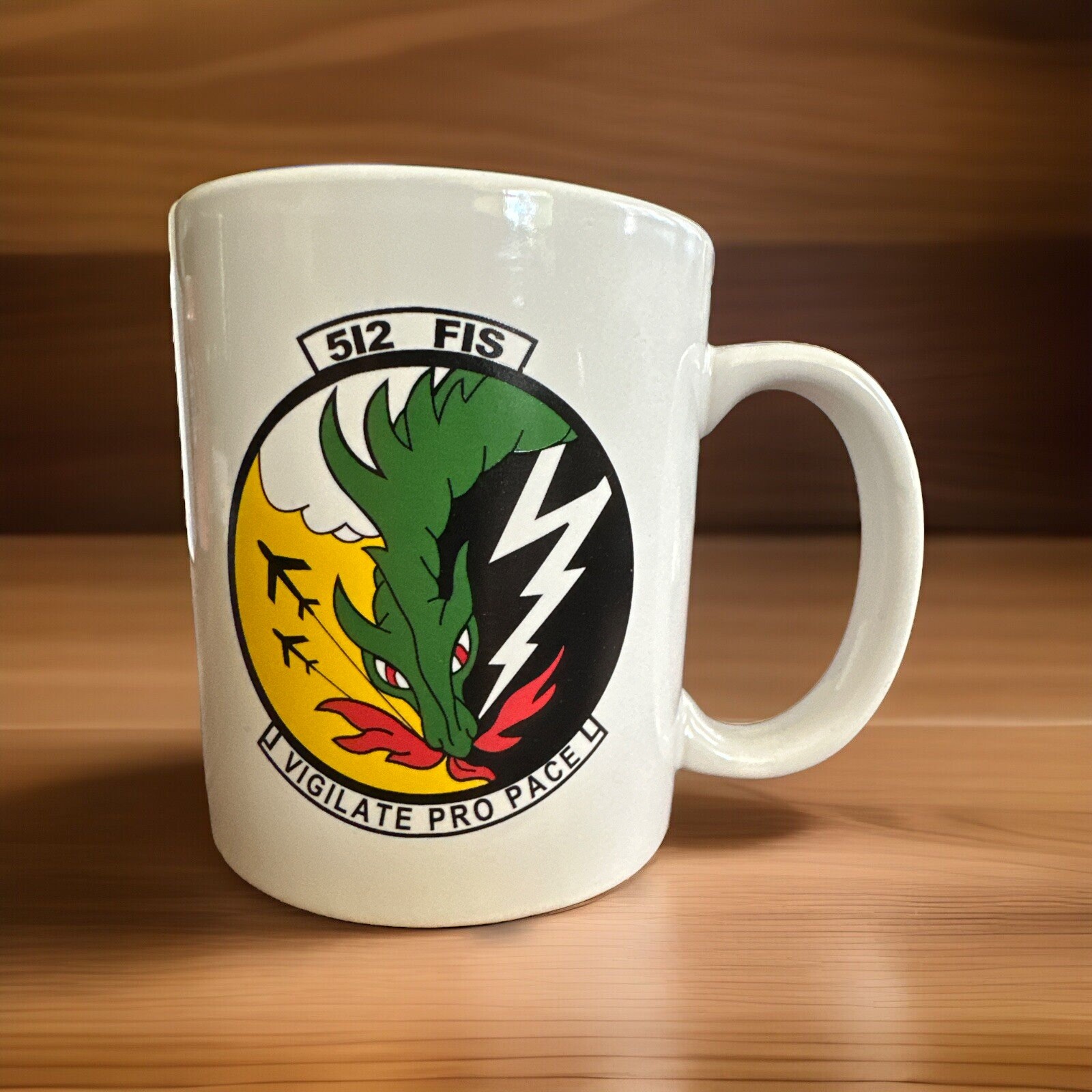 Vintage USAF 512th Fighter Squadron Mug Cup United States Air force