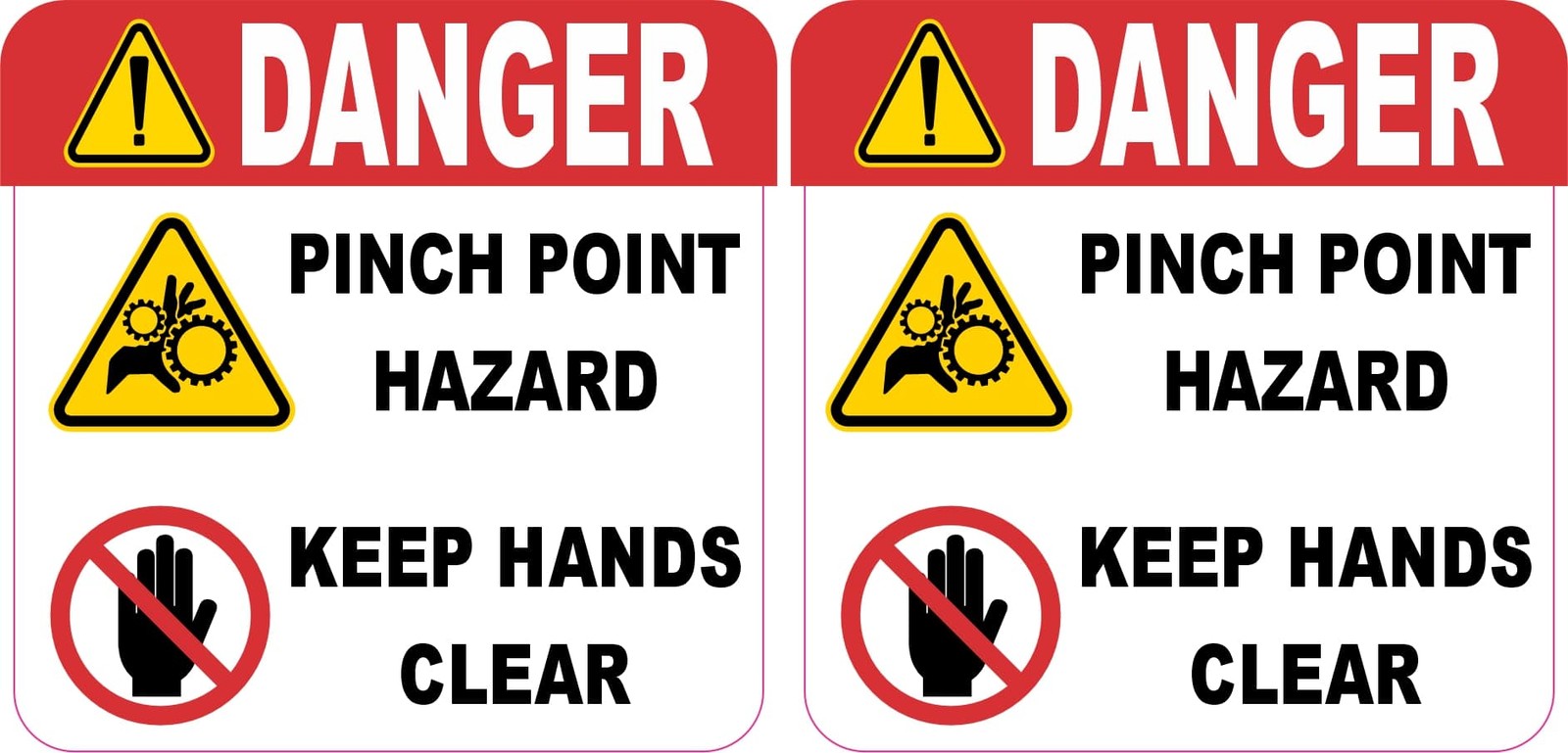 StickerTalk Danger Pinch Point Hazard Safety Warning Vinyl Sticker 3x3