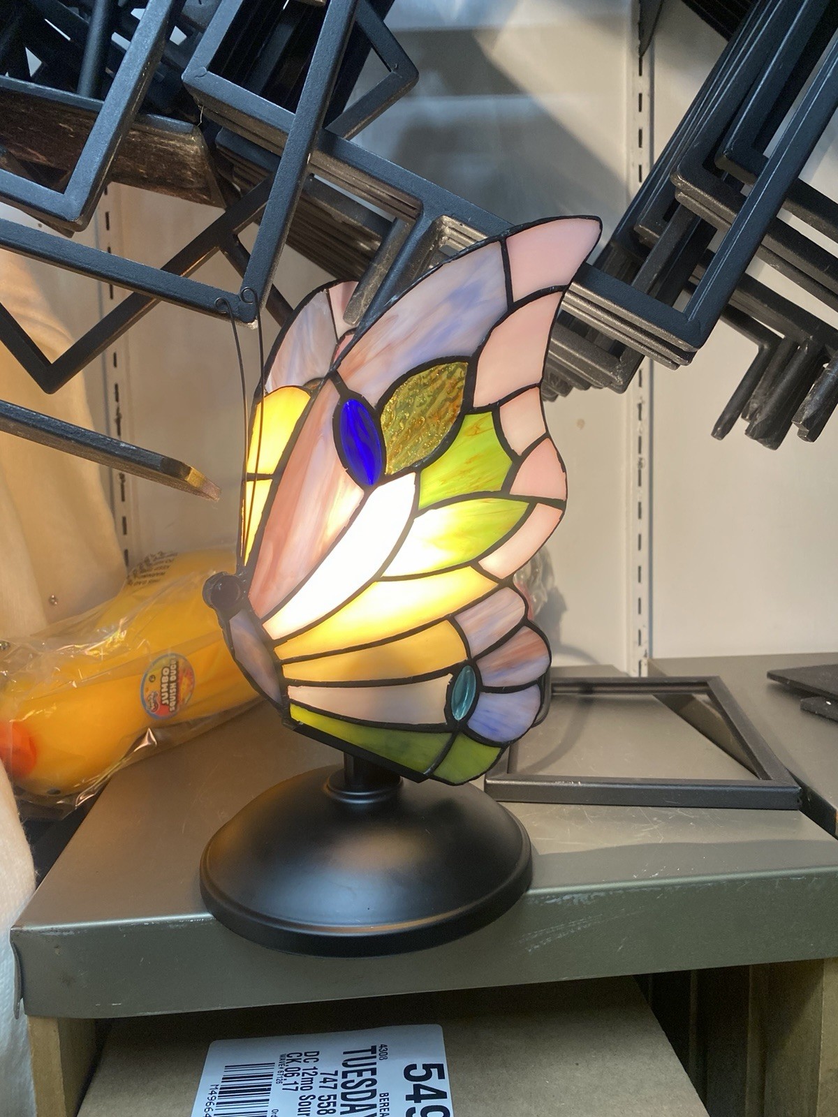 Cracker Barrel Exclusive Stained Glass Butterfly Lamp Cracker Barrel Exclusive Stained Glass Butterfly Lamp