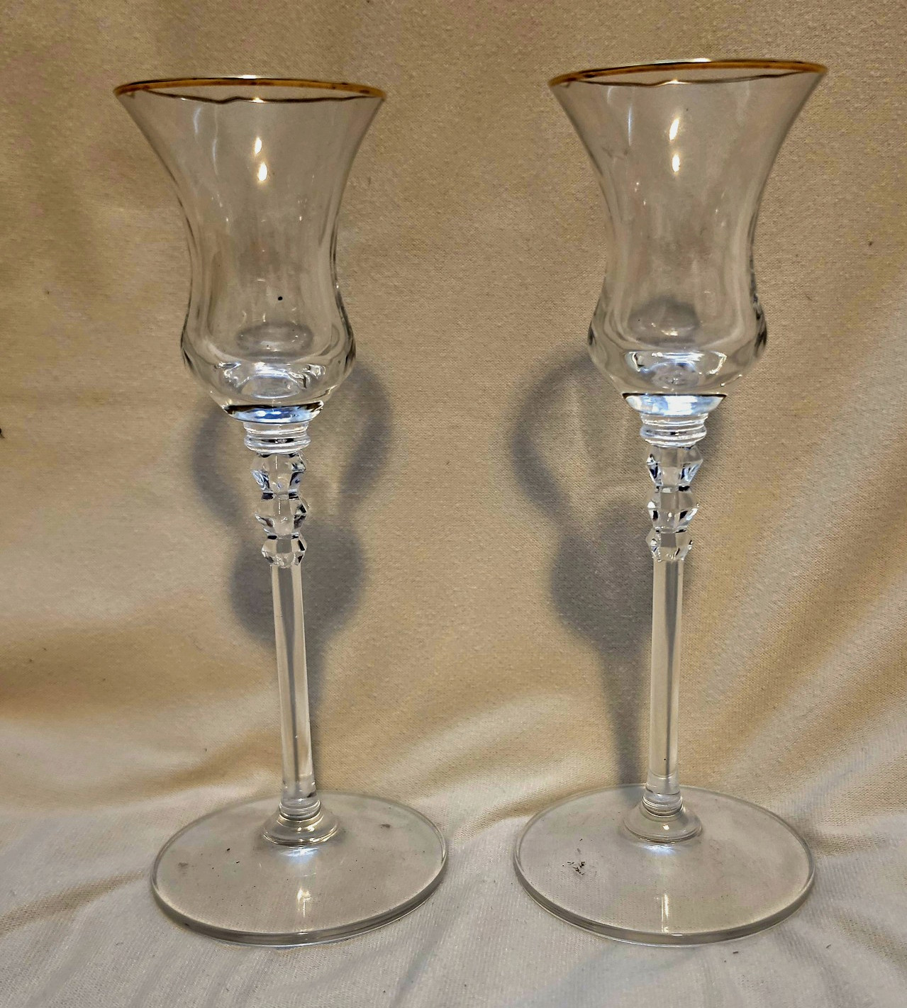 Vintage Mikasa Sonata Gold Crystal Candle Holders PAIR - MINT Condition Vintage Mikasa Sonata Gold Crystal Candle Holders PAIR - MINT Condition