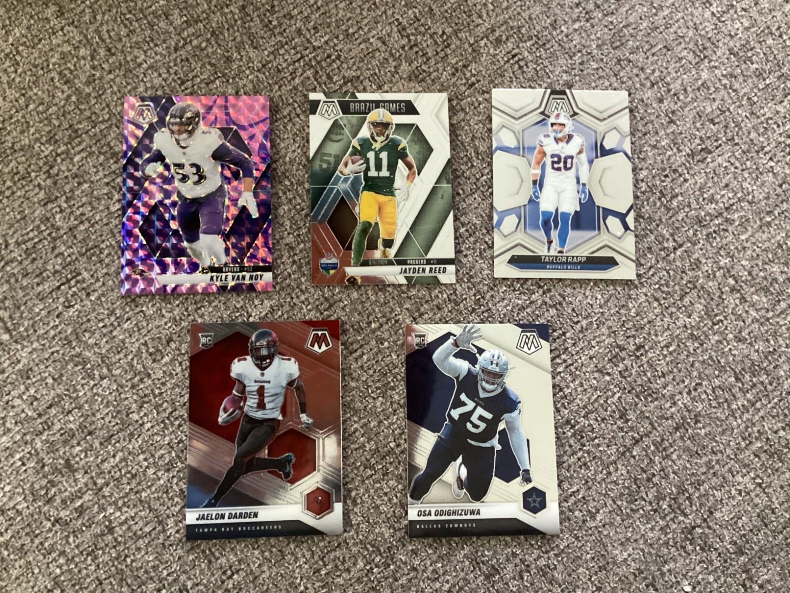 PANINI MOSAIC football cards lot of 5  2021-2025