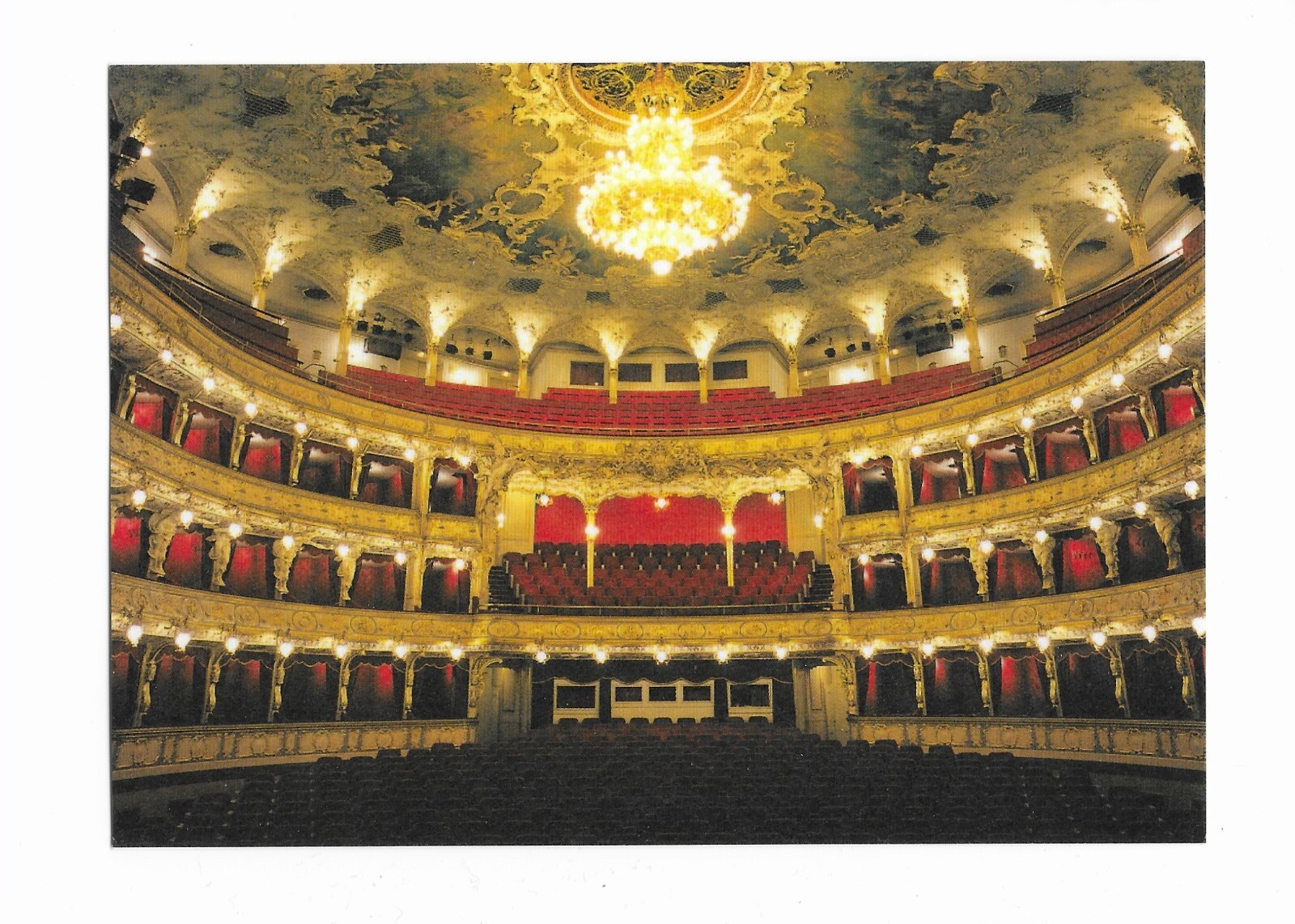 Postcard Statni Opera National Theater Interior Praha Prague Czech Republic