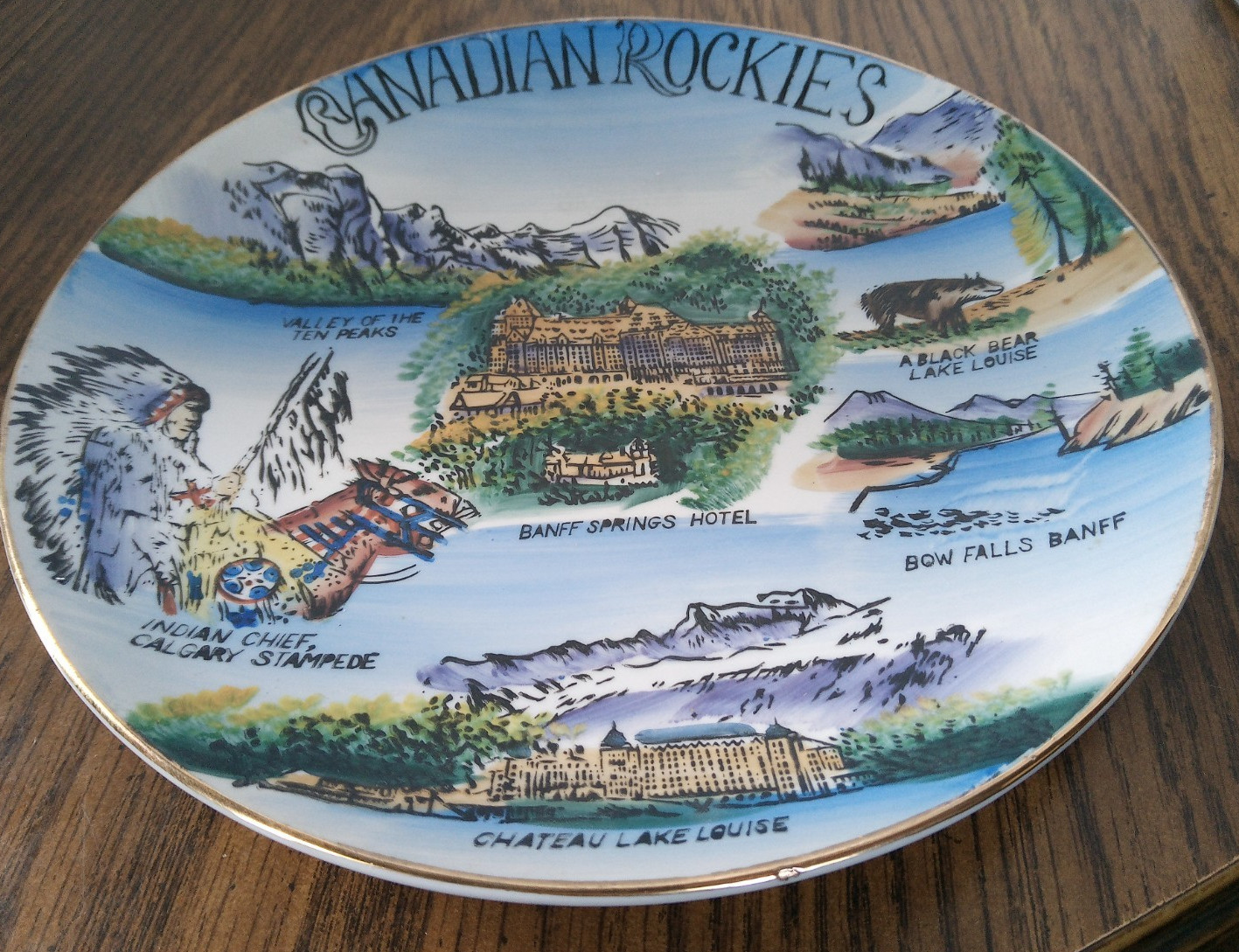 ESD Japan Candian Rockies Blue Collectors Plate