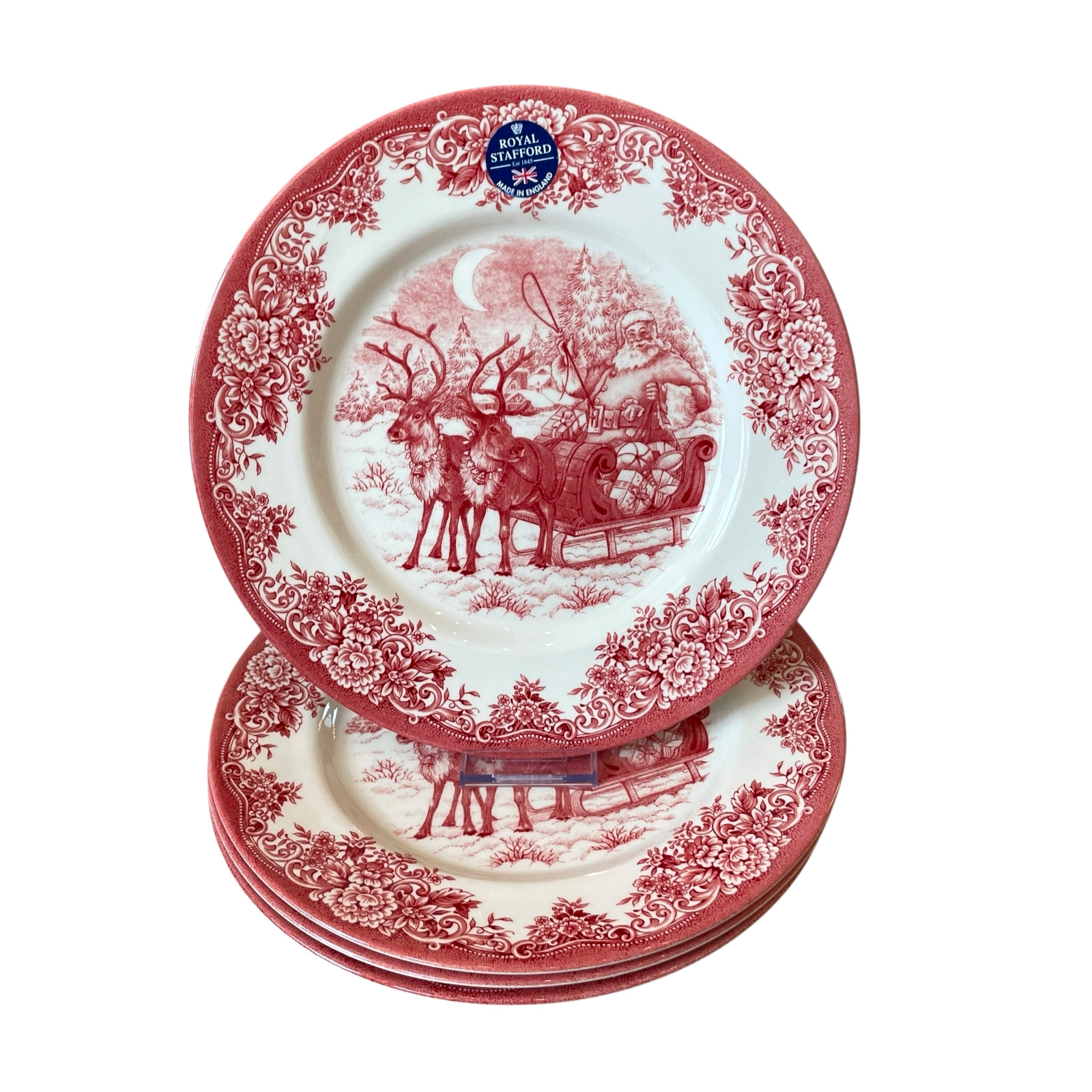 Royal Stafford Christmas SANTA\'S SLEIGH RED Porcelain 8\