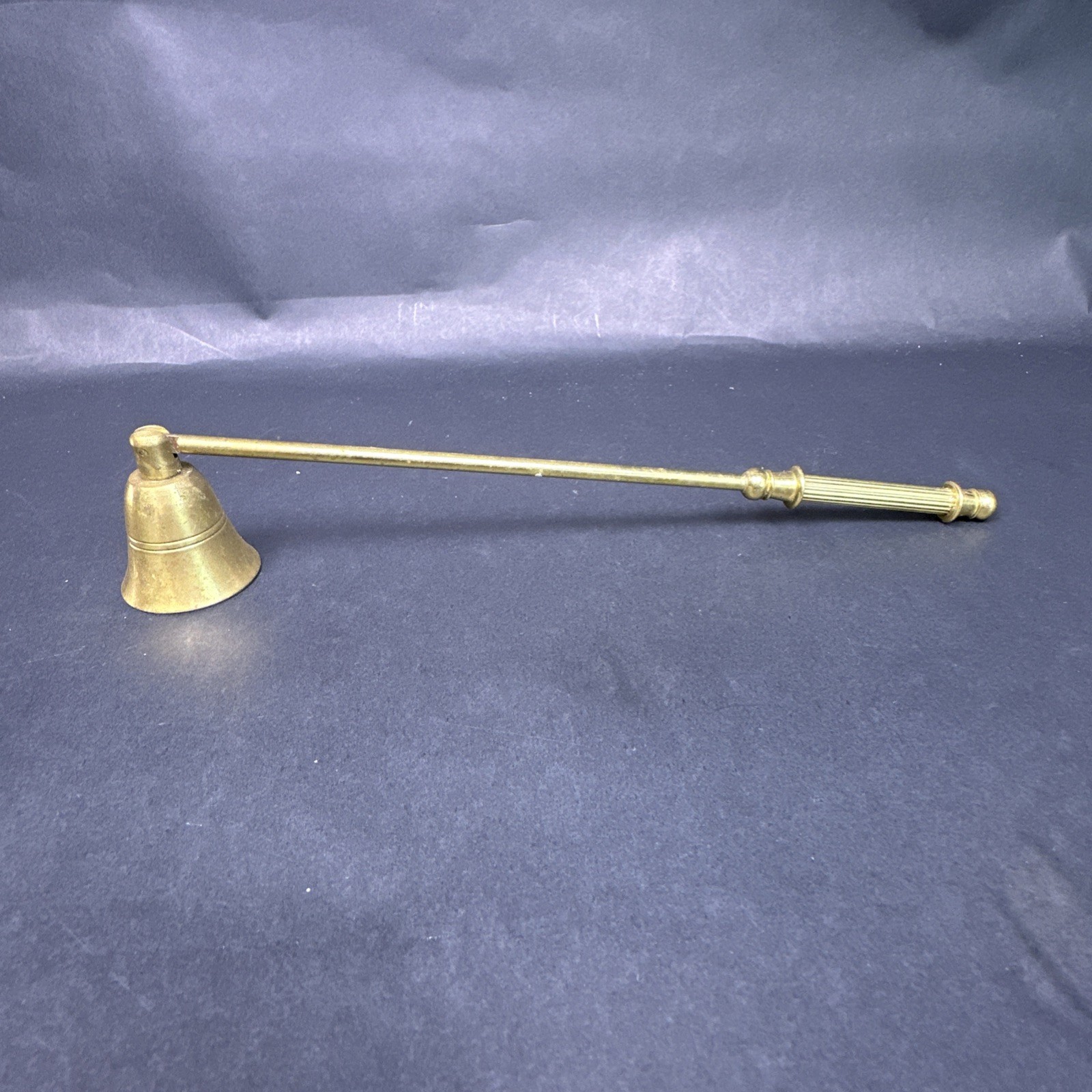 Vintage Brass Hinged Bell Candle Snuffer 9.5 Inch