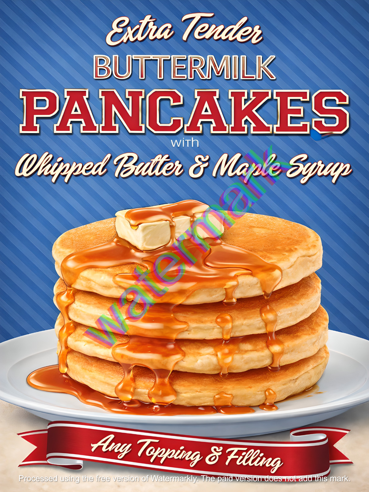Extra Tender Buttermilk Pancakes  Metal Sign 9\