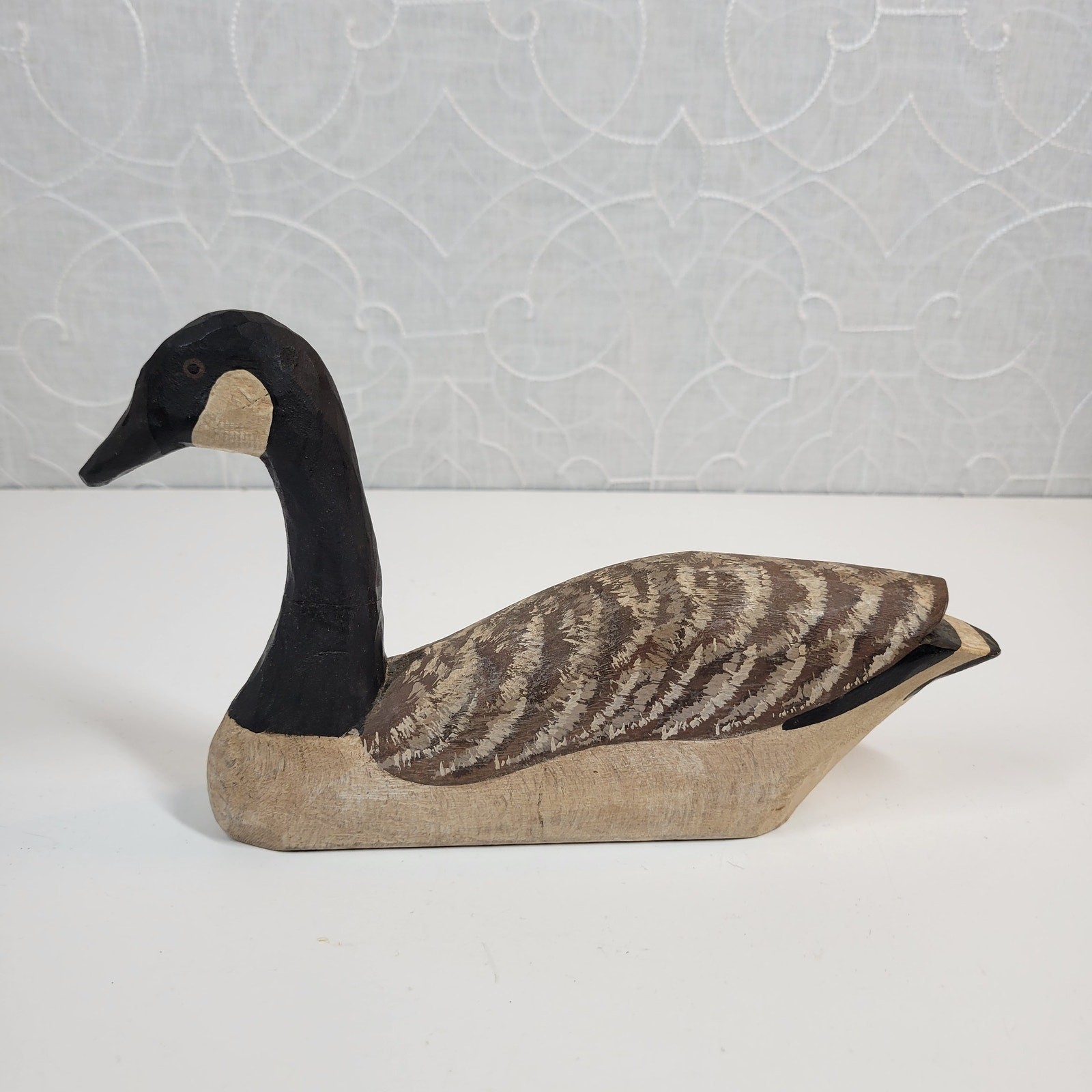 Vintage Thomas W. Miller Carved Goose Decoy Sandusky Bay Woodlife Canada Signed