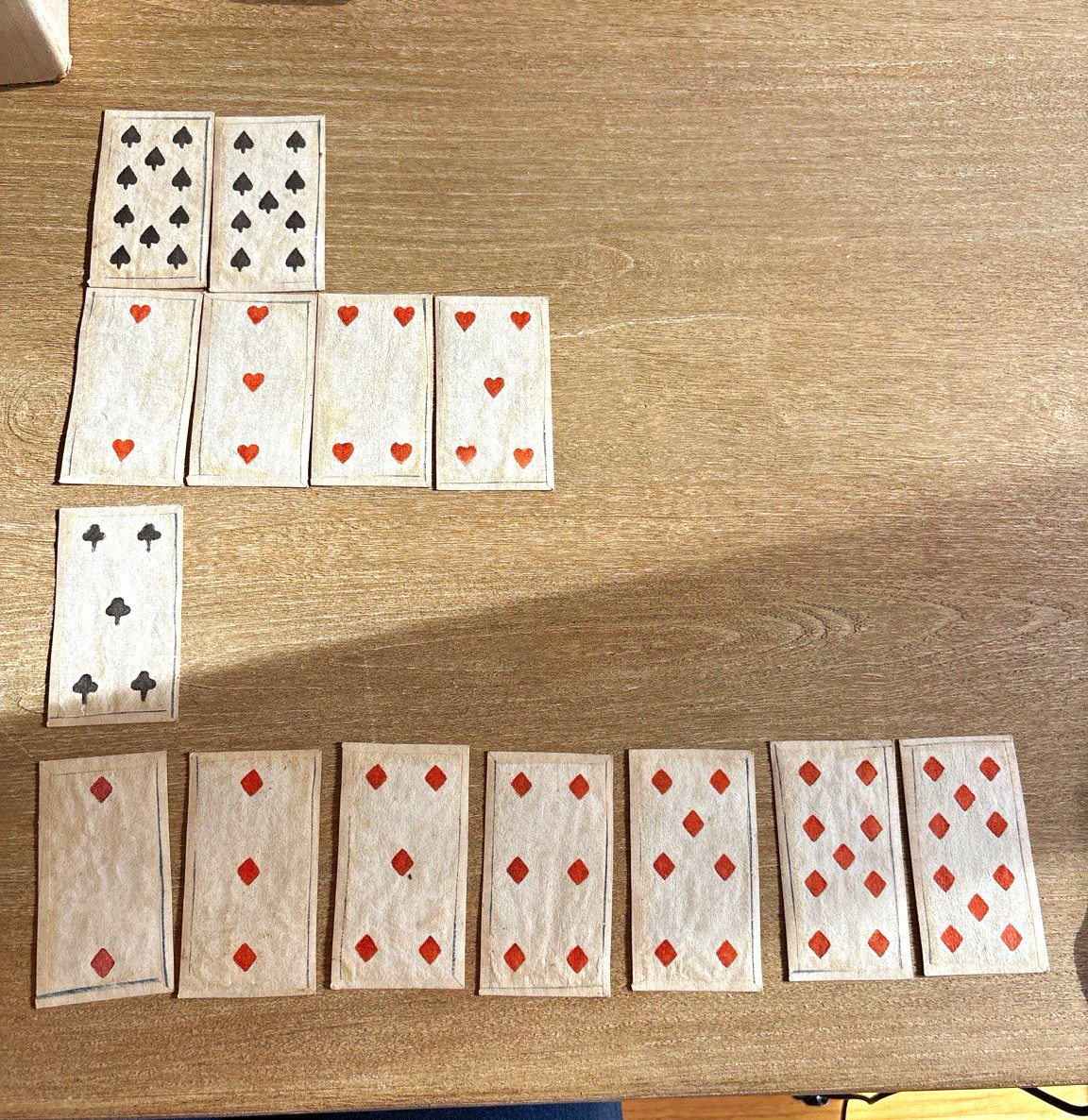 Rare 18th C Italian Playing Cards All’Aquila Bologna 14 Card Partial Deck Rare 18th C Italian Playing Cards All’Aquila Bologna 14 Card Partial Deck