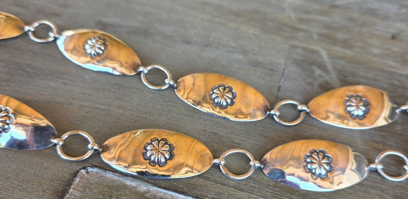 Vintage Navajo Native American Coin Silver Concho Belt Made From Silver Dimes