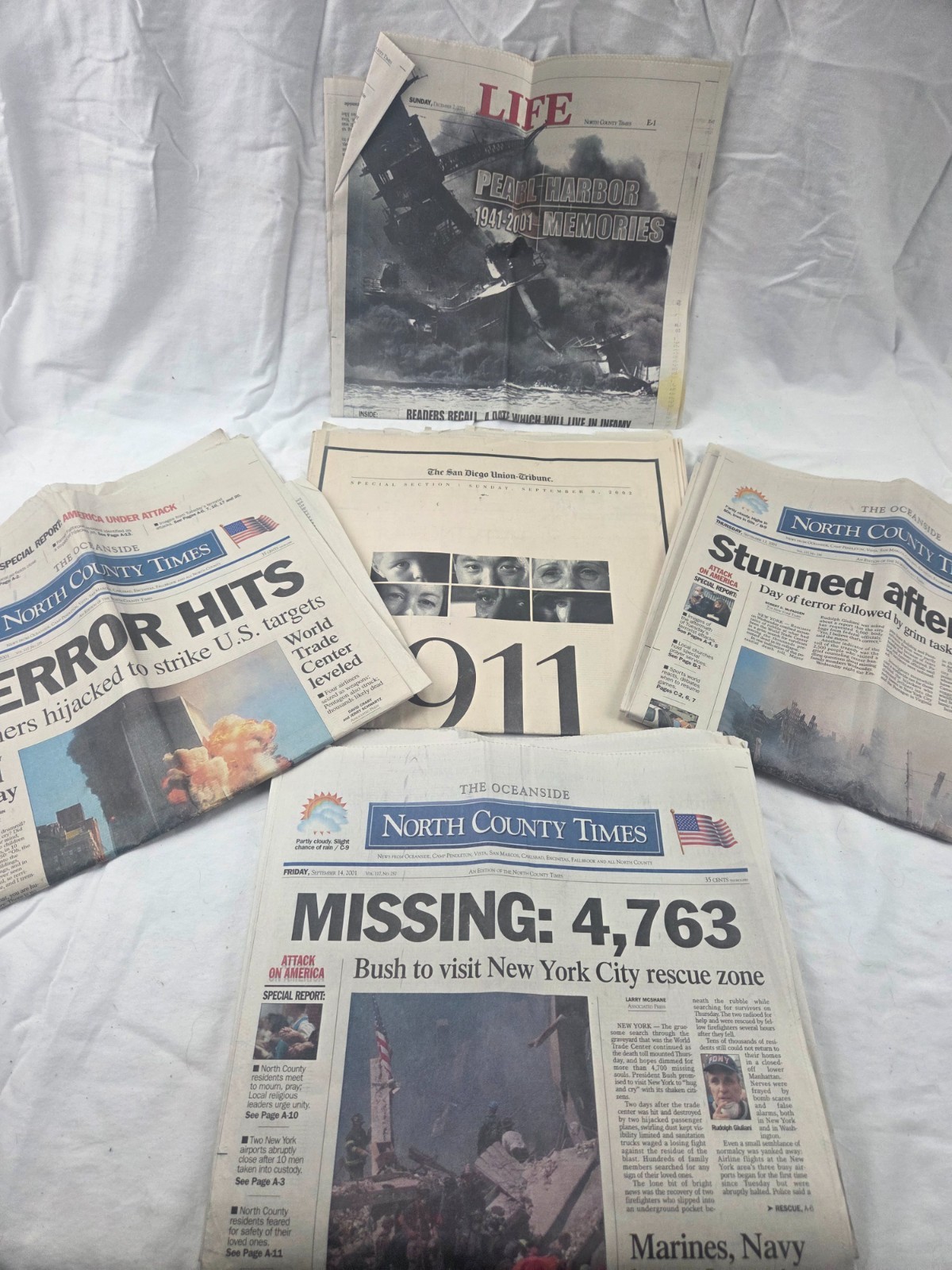 Original 9/11 Newspapers September 11, 2001 Historic Headlines Lot