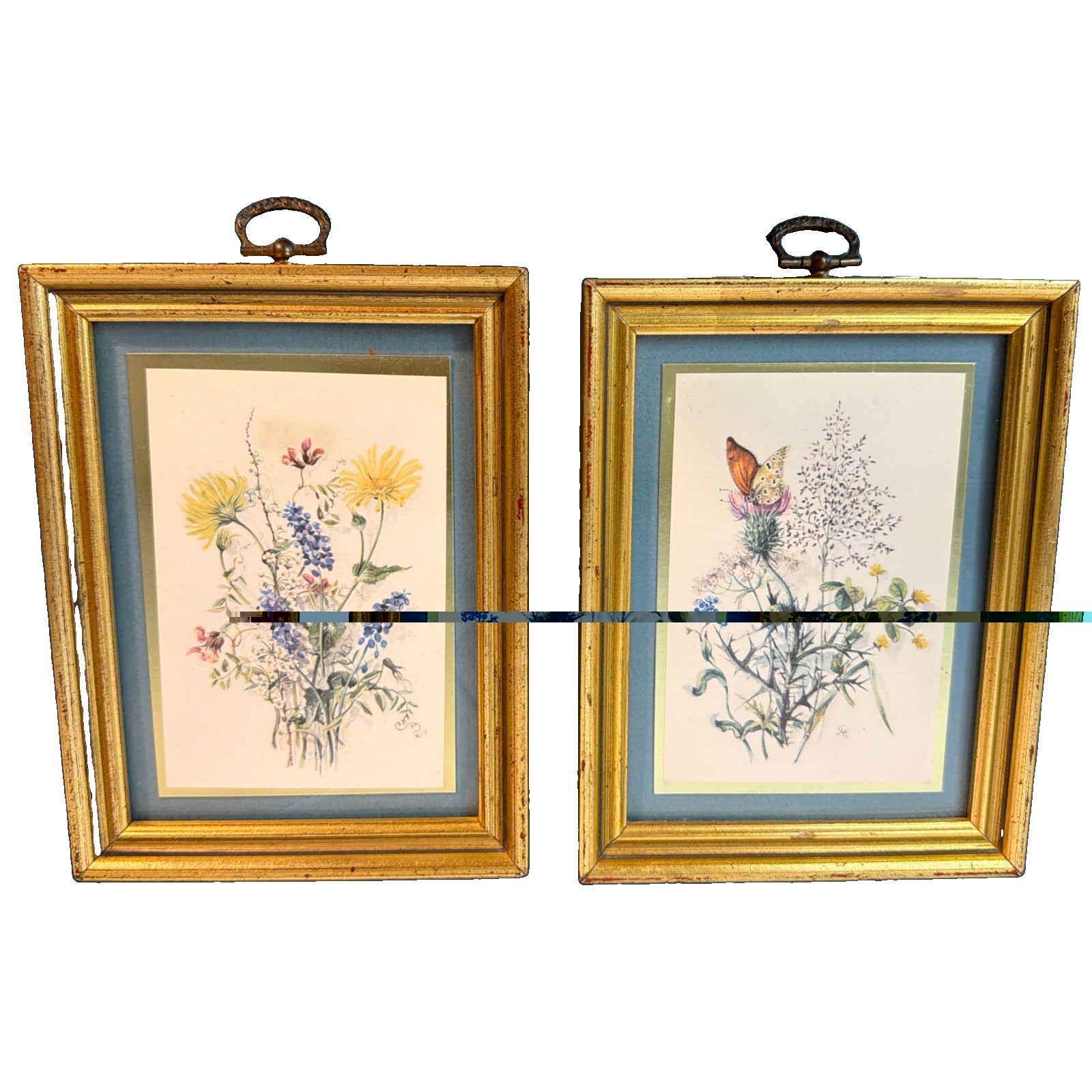 Withers Picture Company Framed Art Botanical Flowers Butterfly Vtg 1970s Withers Picture Company Framed Art Botanical Flowers Butterfly Vtg 1970s