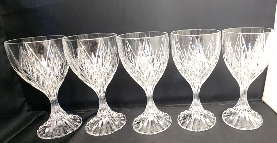 Mikasa Crystal Park Ridge 5 Wine Glasses Hand Blown Lovely 1998 - 2004