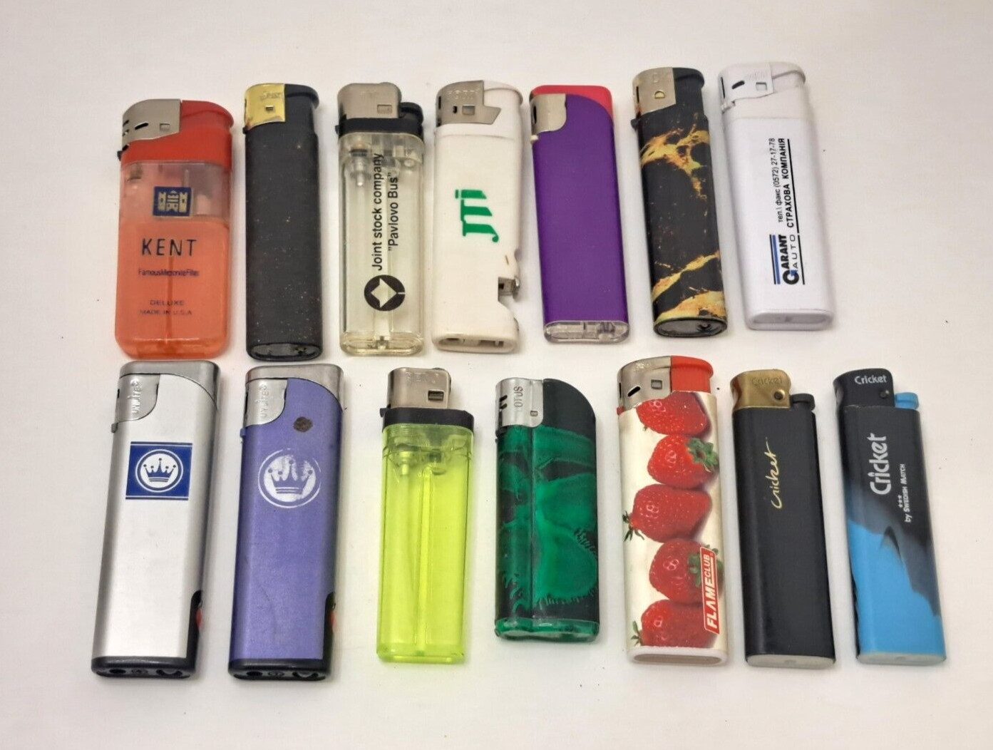 Pocket lighters different 14 pcs JTI Kent Garant Cricket various Pocket lighters different 14 pcs JTI Kent Garant Cricket various