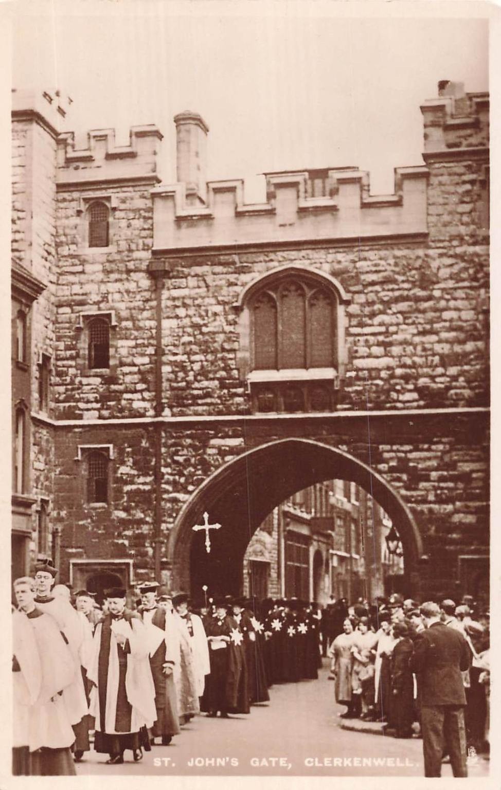 Vintage RPPC St. John's Gate Clerkenwell London Procession Postcard 1943 Vintage RPPC St. John's Gate Clerkenwell London Procession Postcard 1943