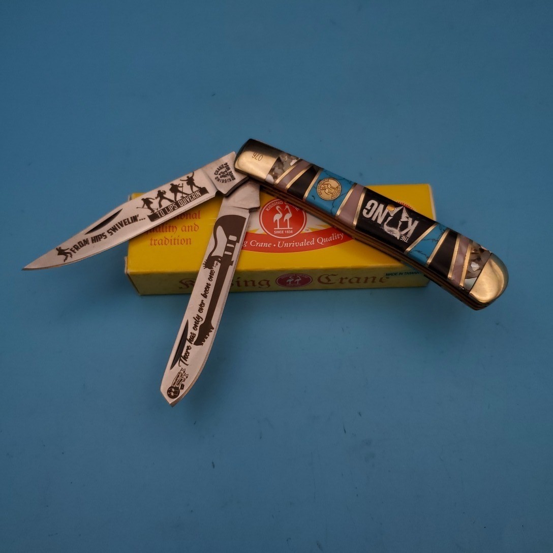 Kissing Crane KC5841 Elvis Presley The King Folding Pocket Knife 7.5x4x3.25