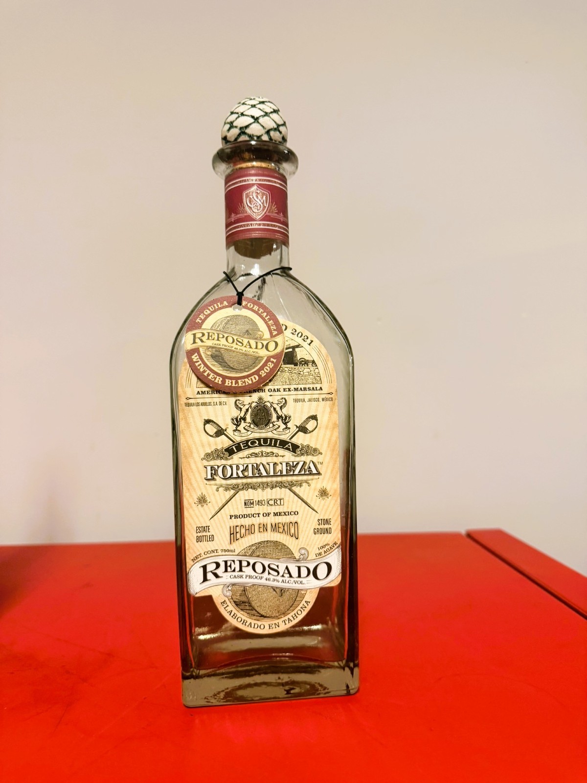 Tequila Fortaleza Reposado Winter Blend 2021 Empty Bottle