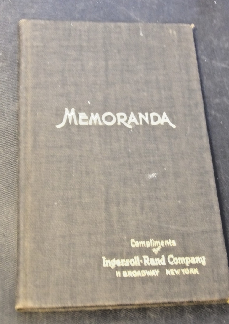 1920s Ingersoll-Rand Memoranda booklet w/ tools in use pictures-Jack Hammers