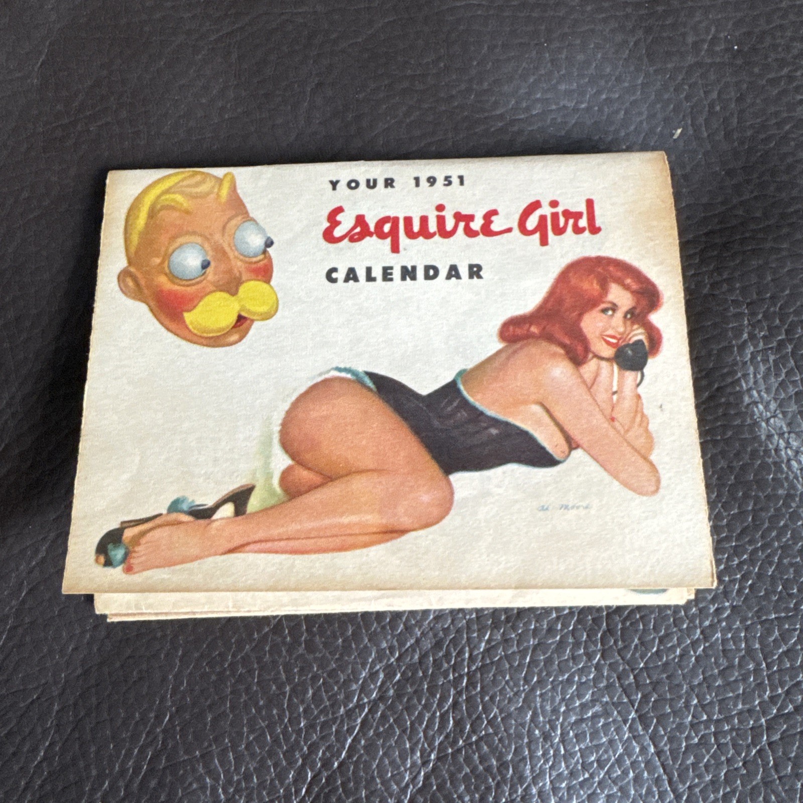Vintage Esquire Pinup Girl 1951 Pocket Color Calendar Approx. 3 3/4