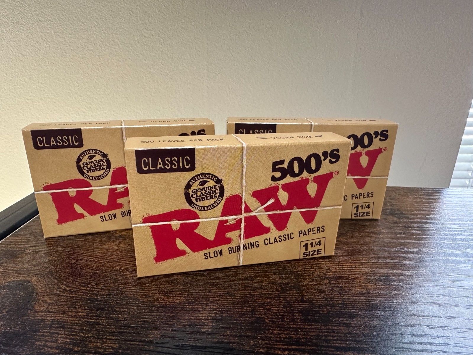 RAW Classic 500s ~1 1/4~ Rolling Papers (3 Packs) ~RAWTHENIC SOLD HERE
