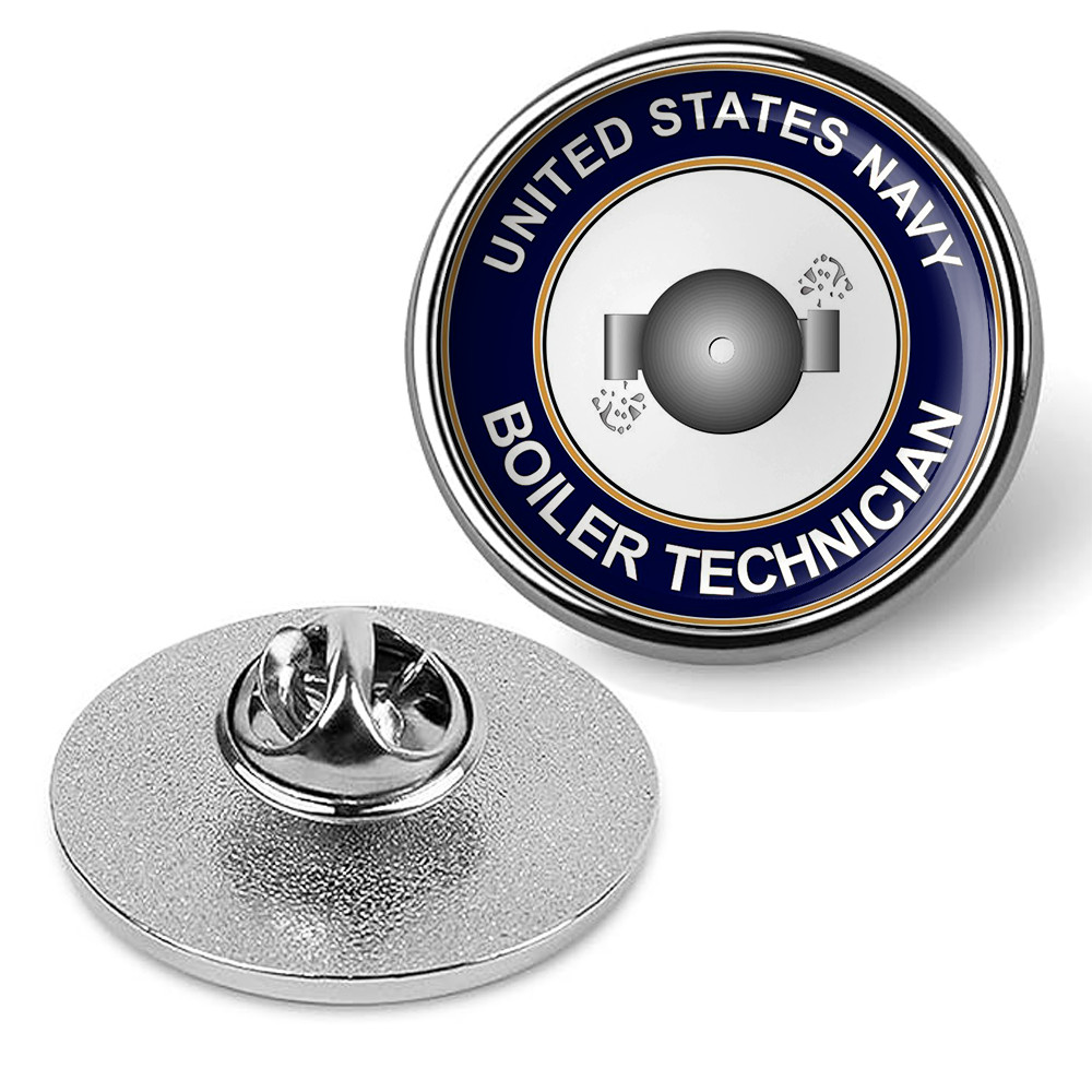 U.S. Navy Boiler Technician Tie Tac, Hat Pin, Badge, Military Lapel Pin - Silver U.S. Navy Boiler Technician Tie Tac, Hat Pin, Badge, Military Lapel Pin - Silver