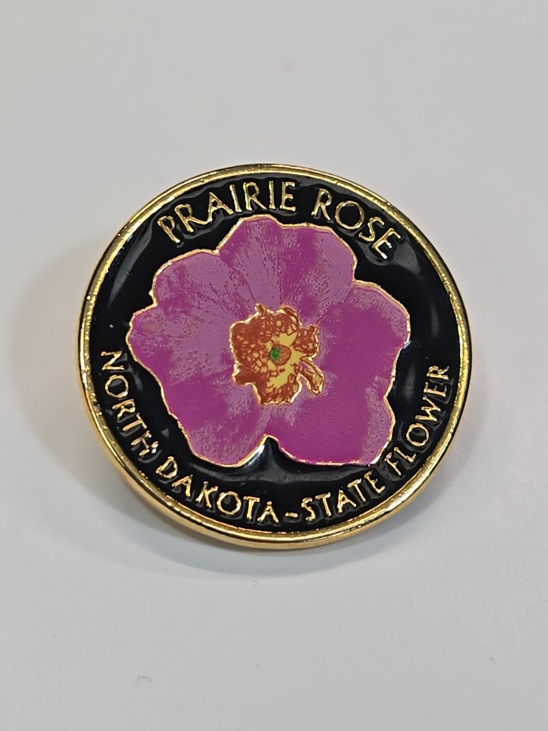 Prairie Rose Lapel Pin North Dakota State Flower Travel Souvenir