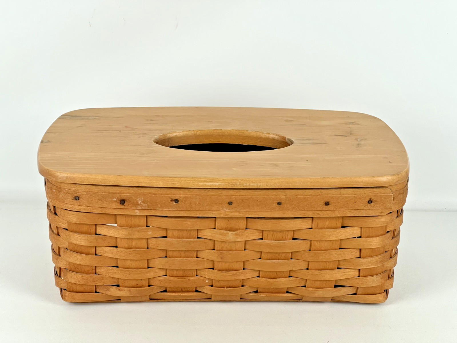 Vintage Longaberger Long Lidded Tissue Box Signed 2001