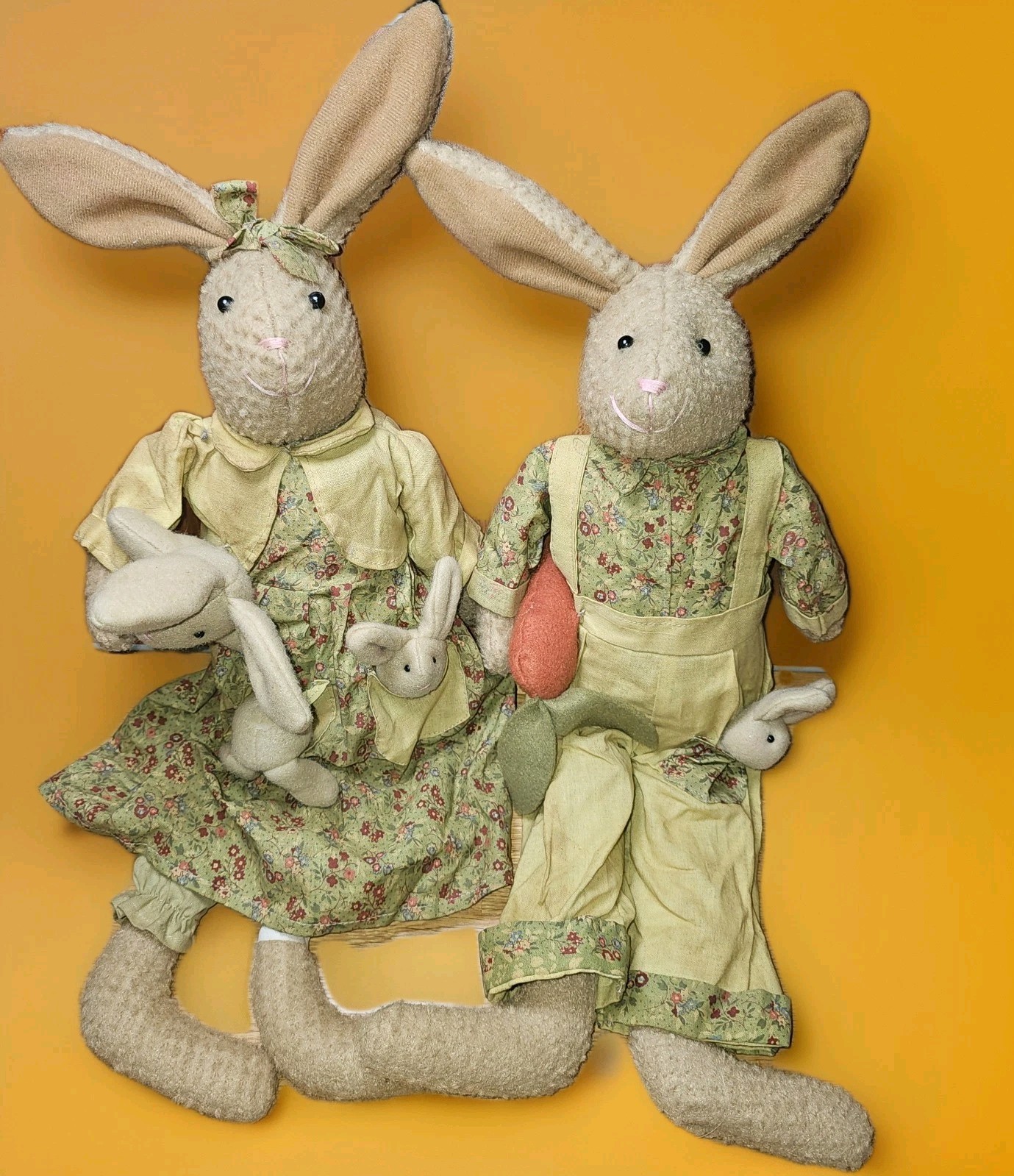 Vintage Style Cloth Easter Bunny Rabbit Family From Unicorn Merchandise Corp