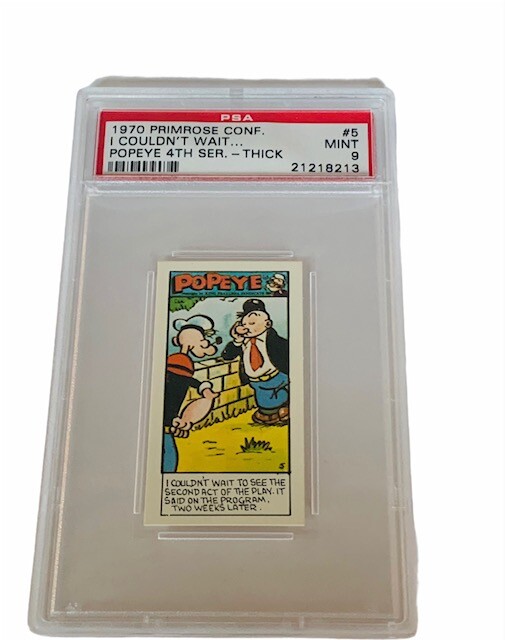 Popeye Primrose Sweet Card 1961 Olive Oyl Oscar Wimpy Swee Pea #5 PSA 9 Play vtg Popeye Primrose Sweet Card 1961 Olive Oyl Oscar Wimpy Swee Pea #5 PSA 9 Play vtg