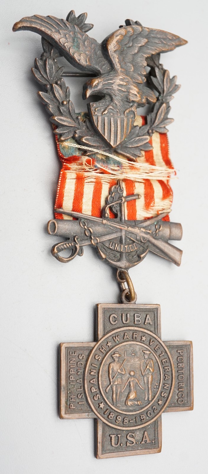 Spanish American War SAW 1898-1902 War Veteran Numbered Medal RARE