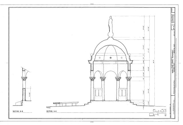 Sharpsburg MD Maryland State Monument 1900s HABS Architectural Drawing