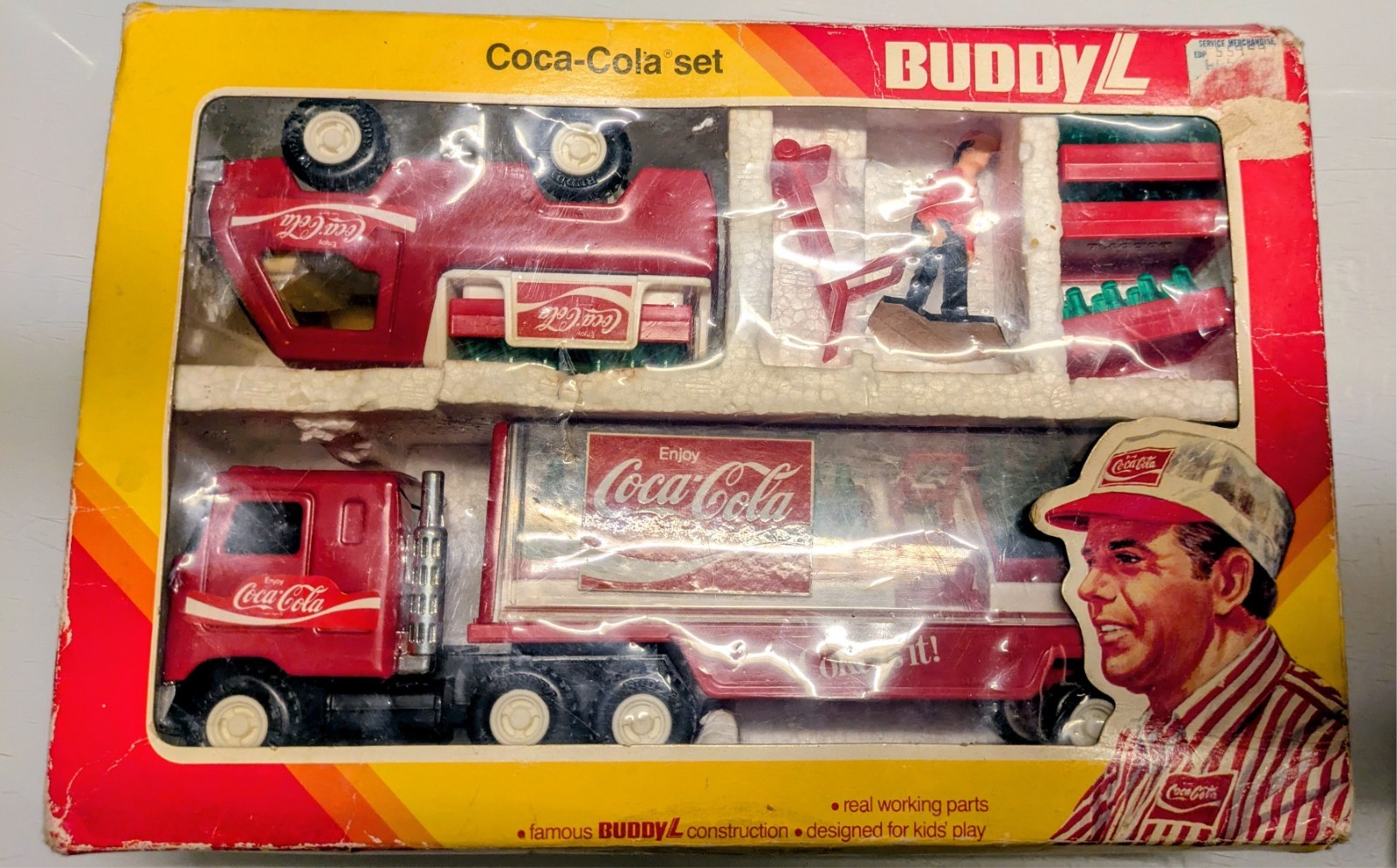 Vintage 1985 Buddy L Coca Cola 15 Piece Set Steel Tractor Trailer Coke Truck NOS