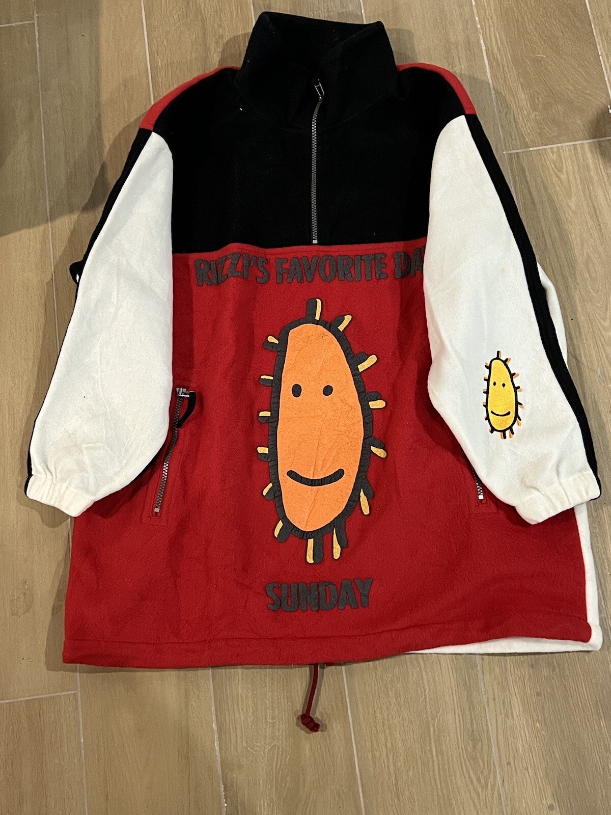 RARE James Rizzi Jacket Fleece RIZZI'S FAVORITE DAY SUNDAY by Cresson, NEW LARGE RARE James Rizzi Jacket Fleece RIZZI'S FAVORITE DAY SUNDAY by Cresson, NEW LARGE