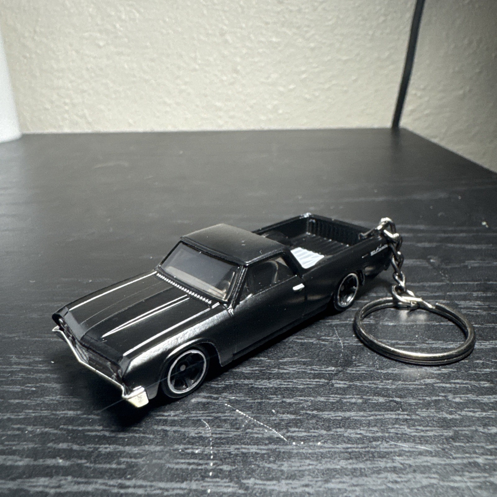 1967 Chevy El Camino Black Keychain 1:64 Diecast Hot Wheels Matchbox Gift