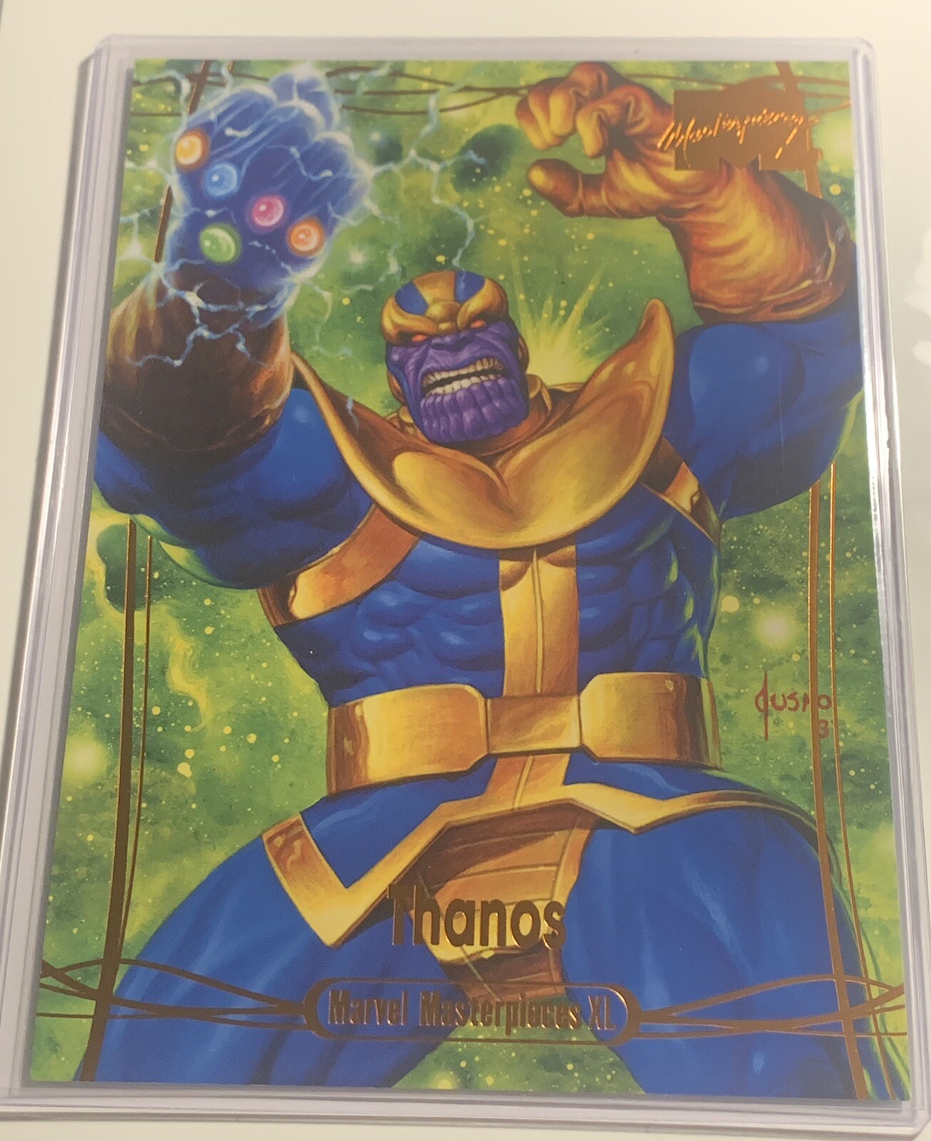 2024 SKYBOX MARVEL MASTERPIECES XL 5 x 7  64 THANOS LEGENDARY ORANGE Foil #75/99
