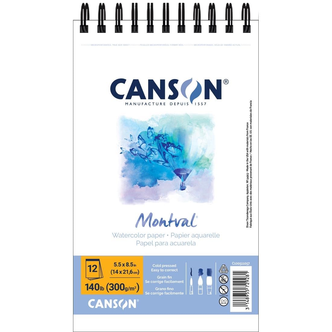 Canson Artist Series Montval Watercolor Paper, Wirebound 5.5\