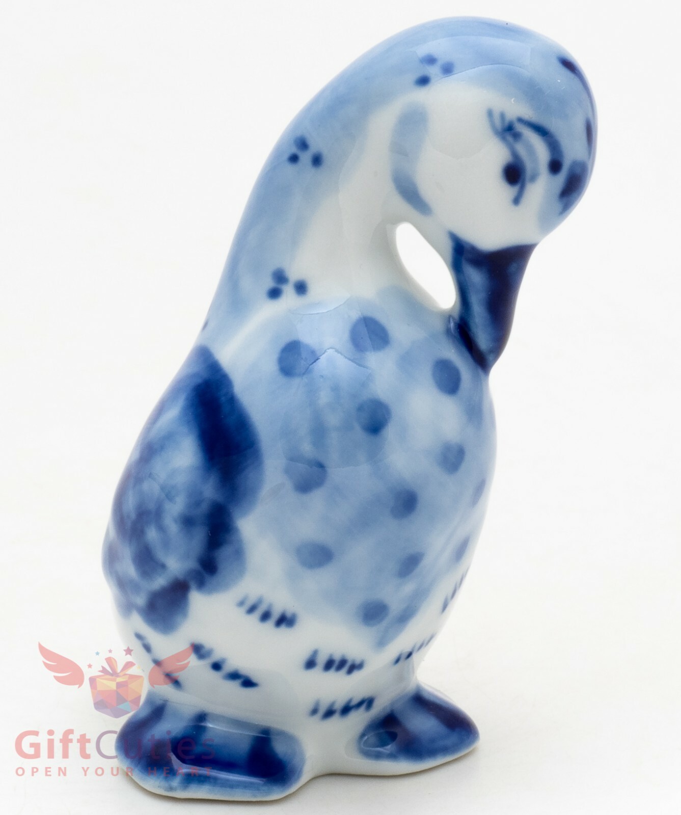 Gzhel porcelain figurine bird goose handmade Гжель Gzhel porcelain figurine bird goose handmade Гжель