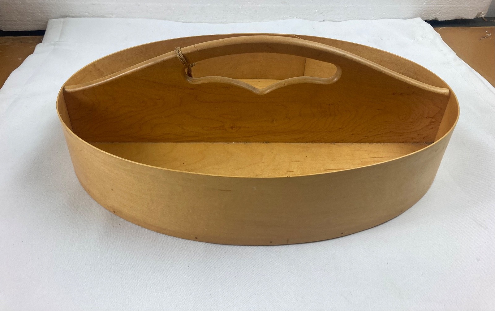 Oval DIVIDED CARRIER TRAY BASKET Shaker BRENT ROURKE SIGNED 14.25\ Oval DIVIDED CARRIER TRAY BASKET Shaker BRENT ROURKE SIGNED 14.25\