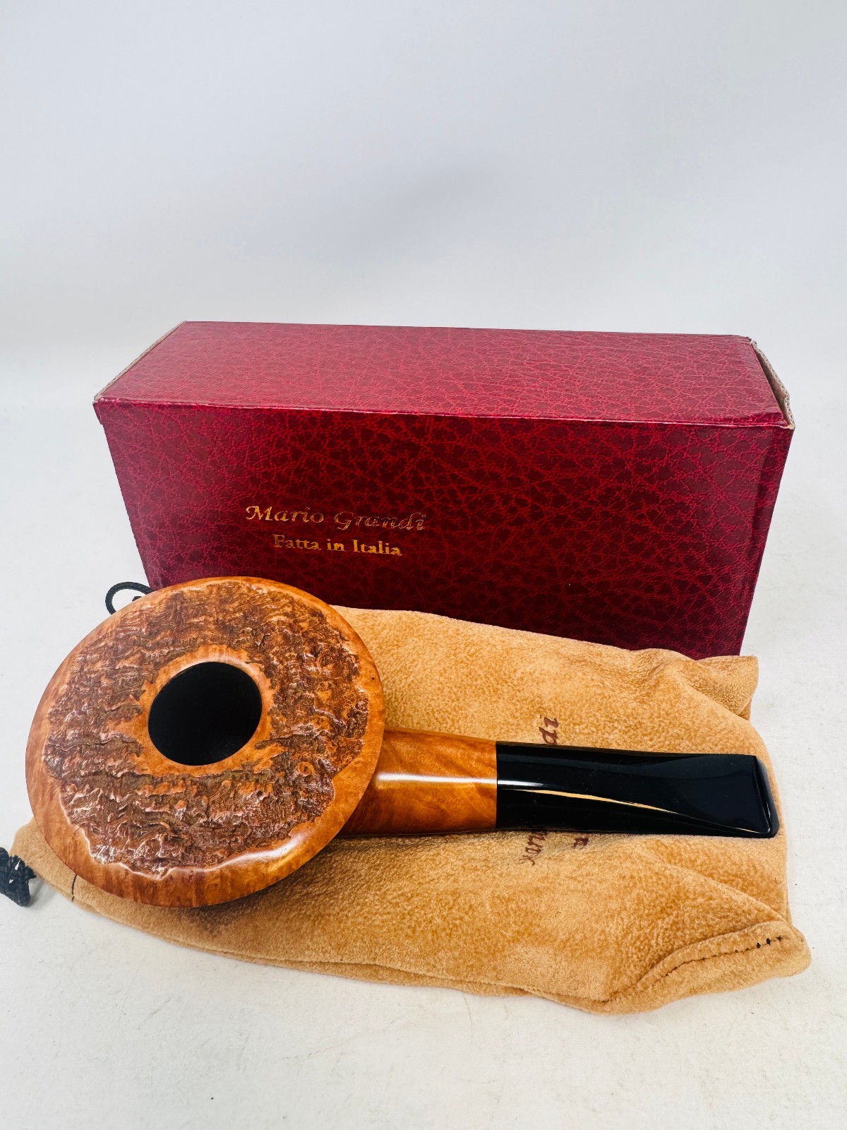Rare Vintage Mario Grandi Fatta In Italia Pipe Wide Unsmoked. W Box.