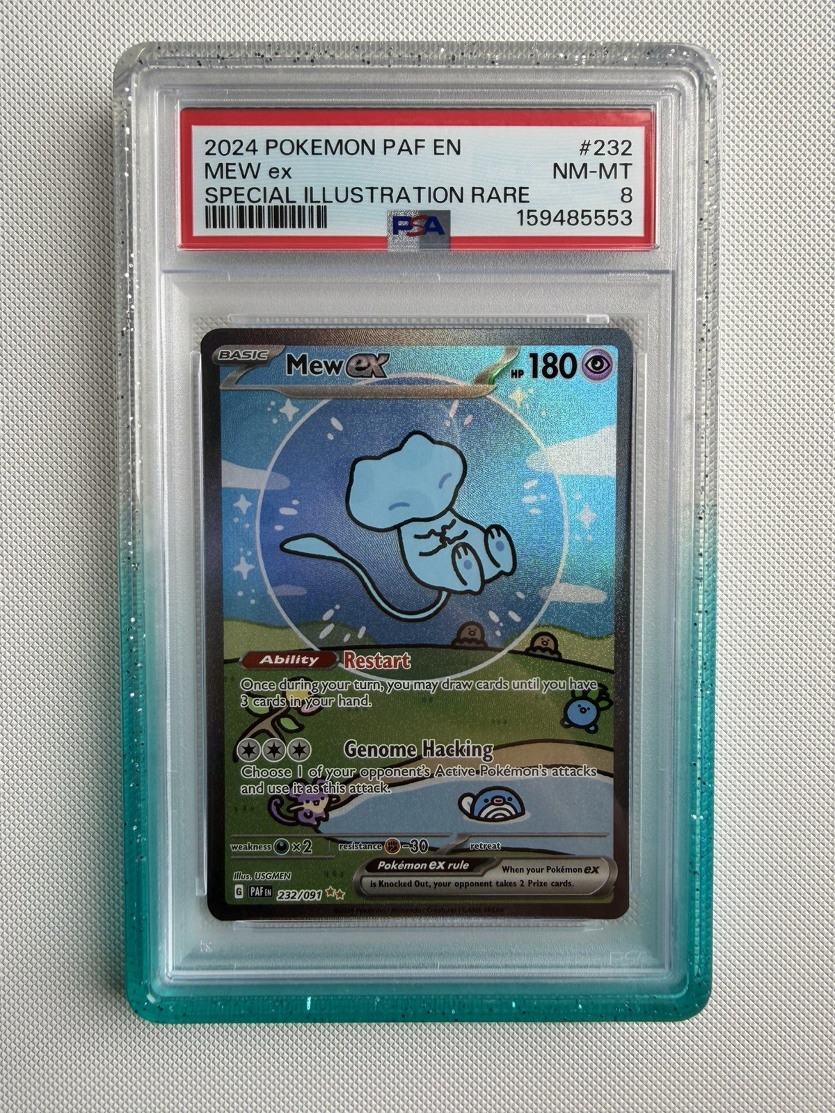 Pokémon Mew EX TCG Bubble Mew Card #232/091 Mint PSA 8 English Edition